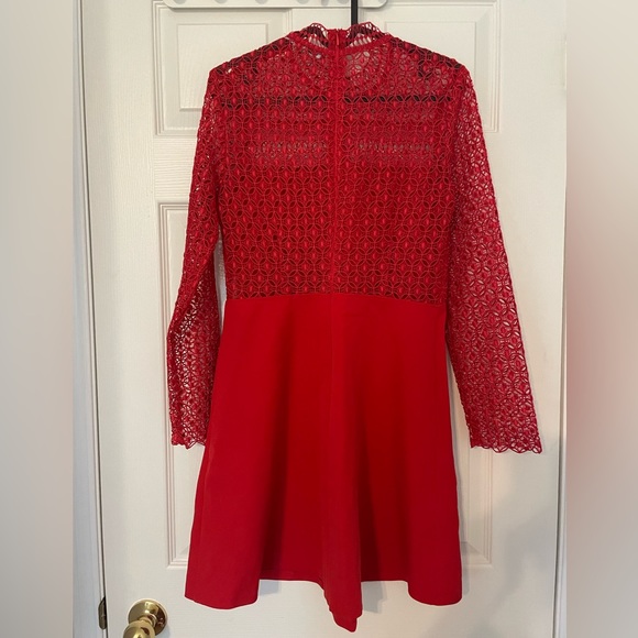 Zara Elegant Lace Red Dress party wedding events - Picture 2 of 5